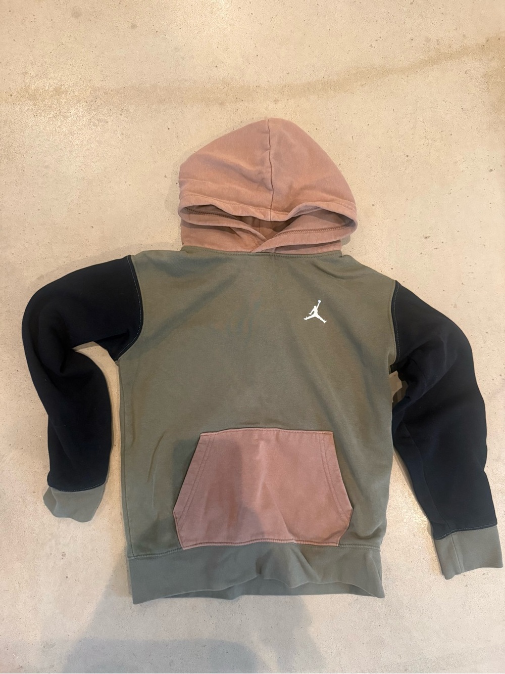 Jordan Kids' Colorblock Pullover Hoodie - Olive, Black, and Tan